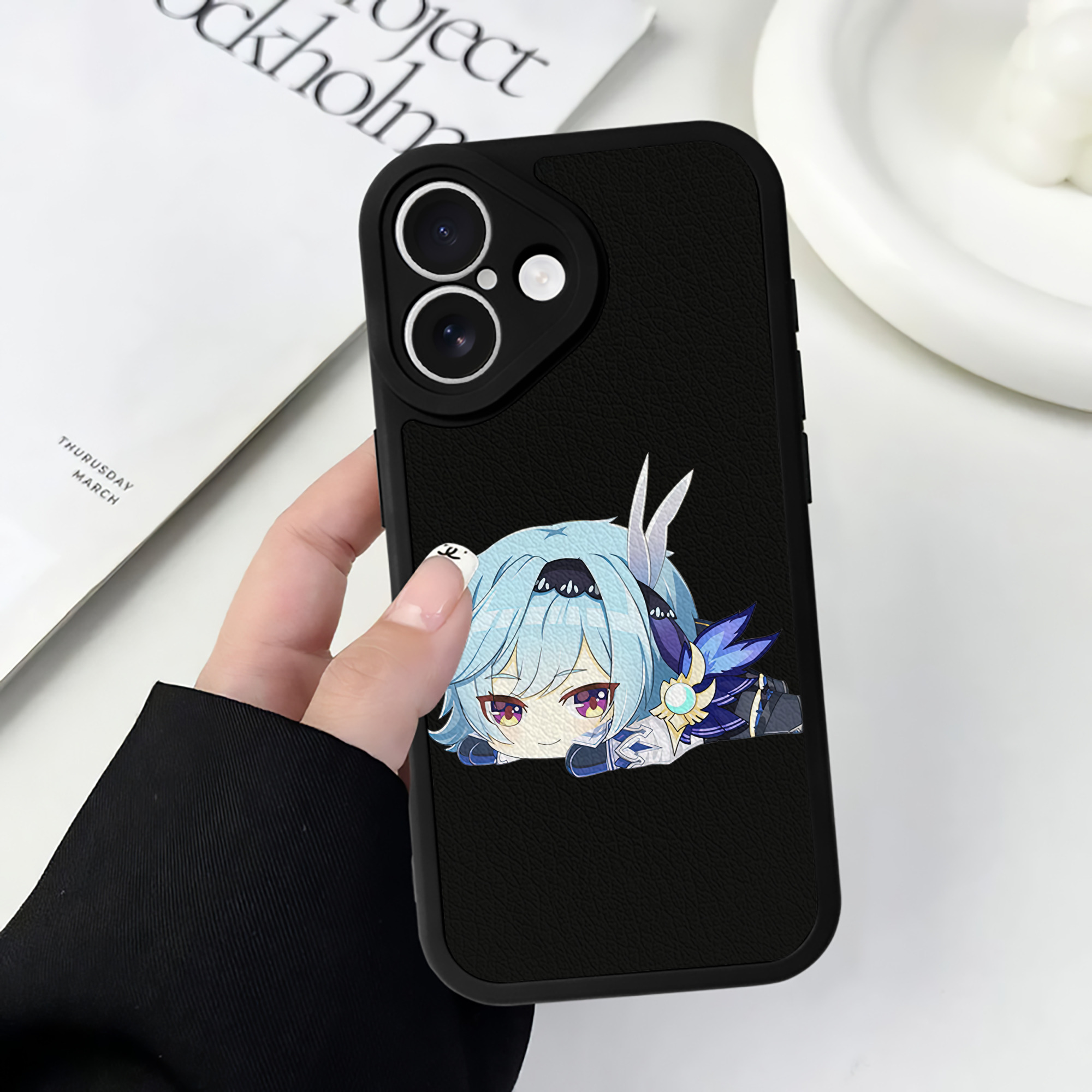 げんし神 优菈 ゆうら genshin Yūra 【iPhone 16シリーズ対応】シリコンスマホケース（レザー調） 材質：シリコン